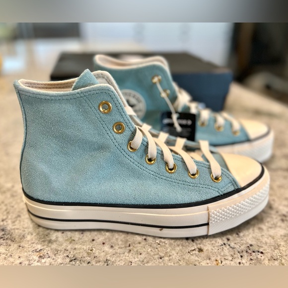 Converse Light Blue Suede Chuck Taylor High-Tops NWT